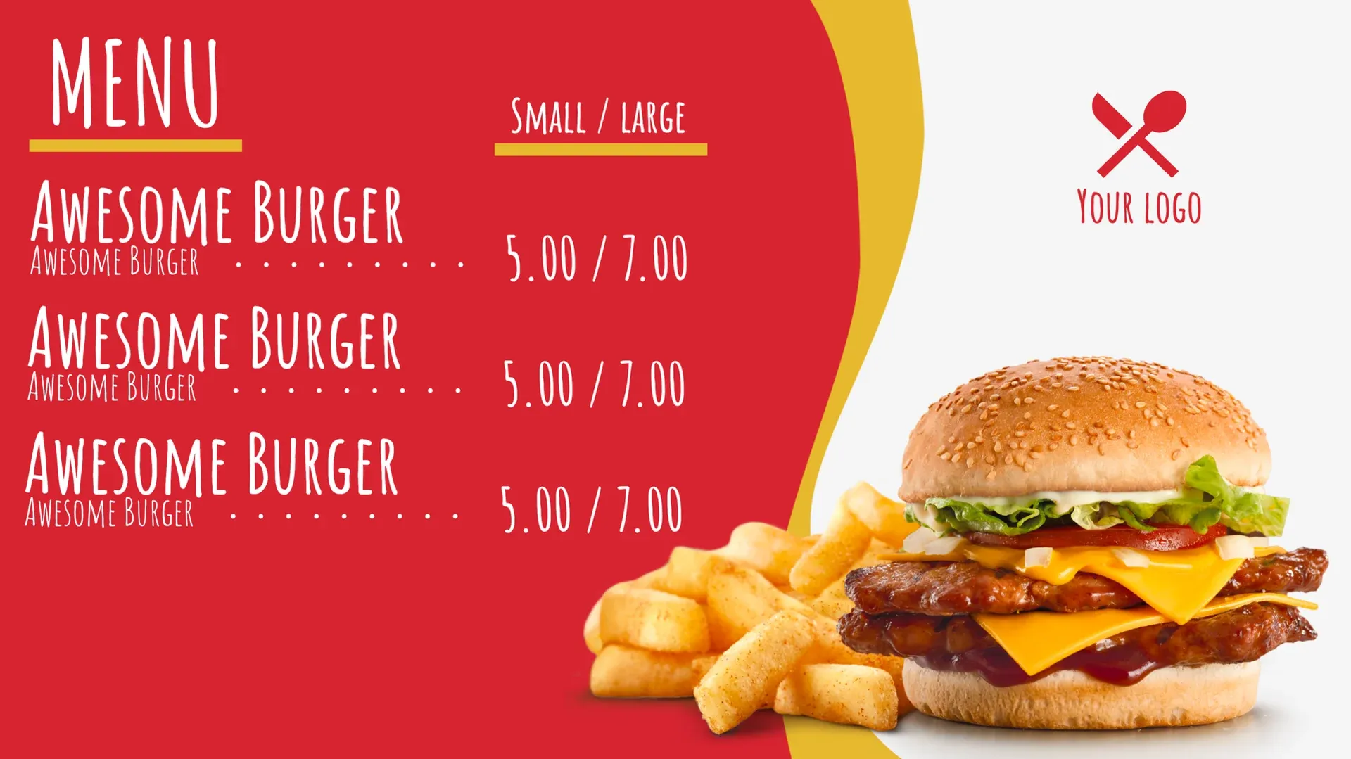 Burger génial : modèle d’affichage dynamique pour Restauration