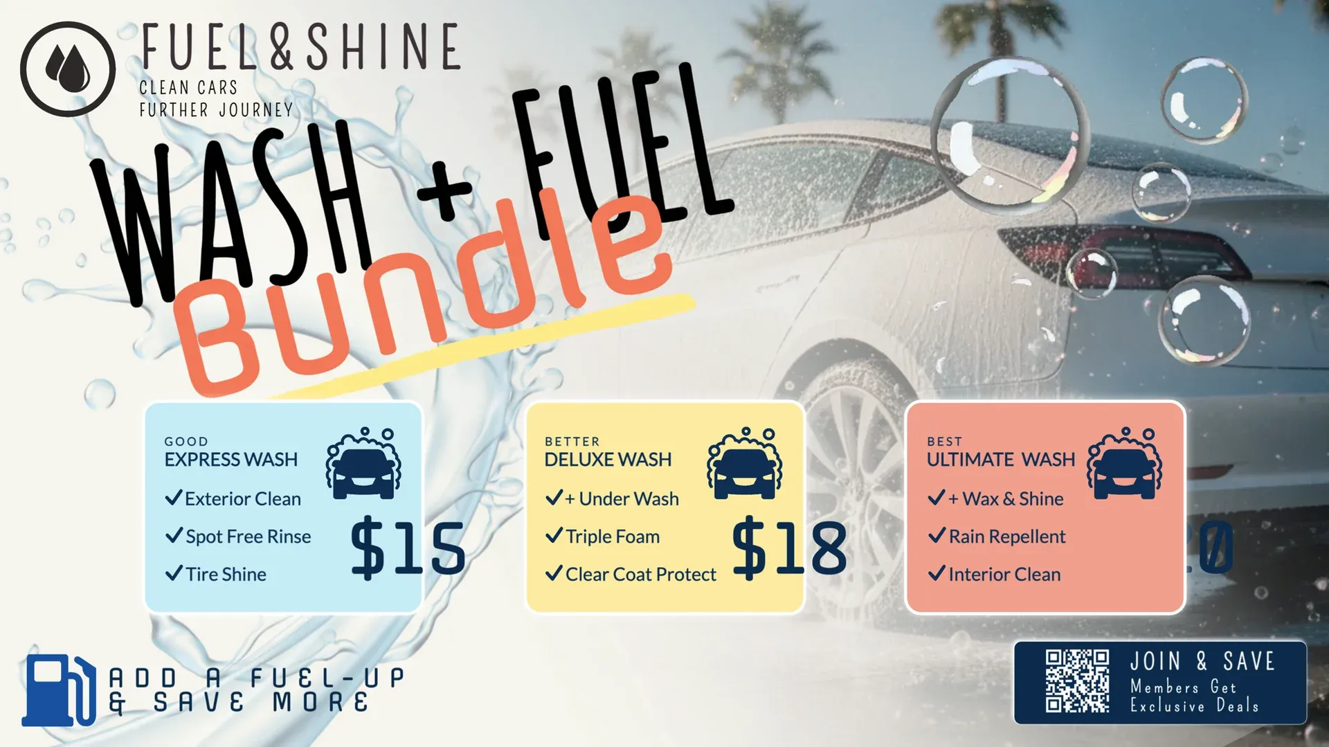 Lavage auto : modèle d’affichage dynamique pour Transports