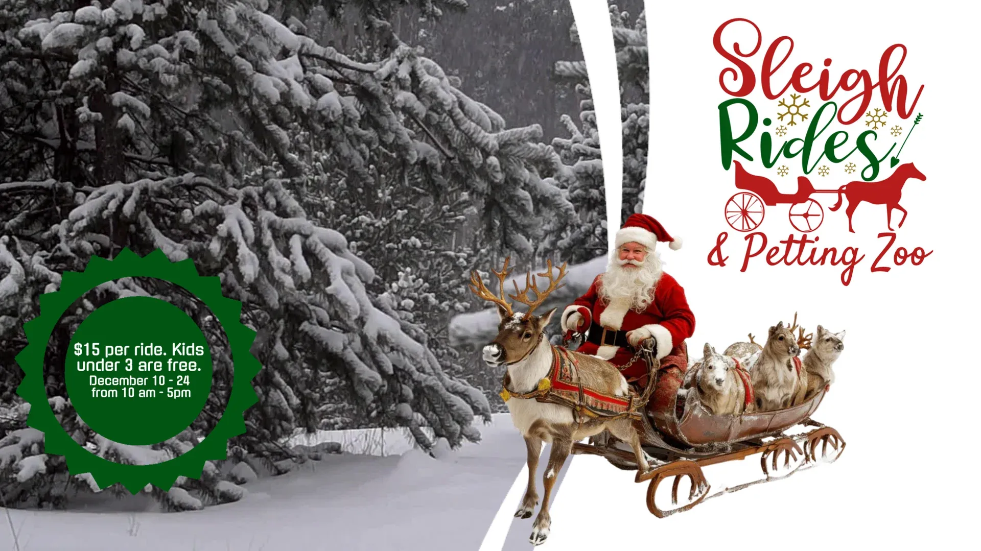 Balades en traîneau de Noël : modèle d’affichage dynamique pour Fêtes