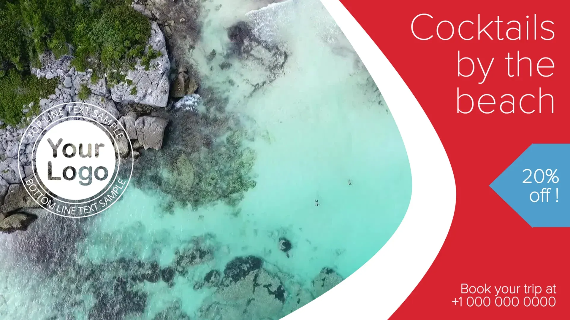 Cocktails sur la plage : modèle d’affichage dynamique pour Voyages