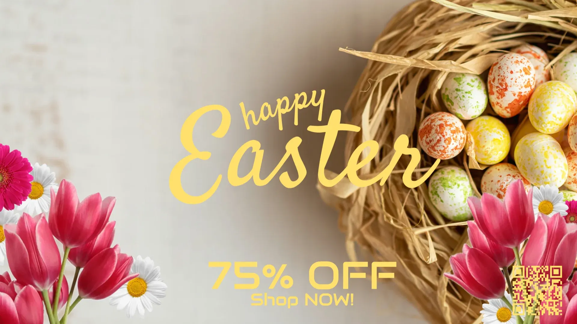 Dimanche de Pâques : modèle d’affichage dynamique pour Fêtes