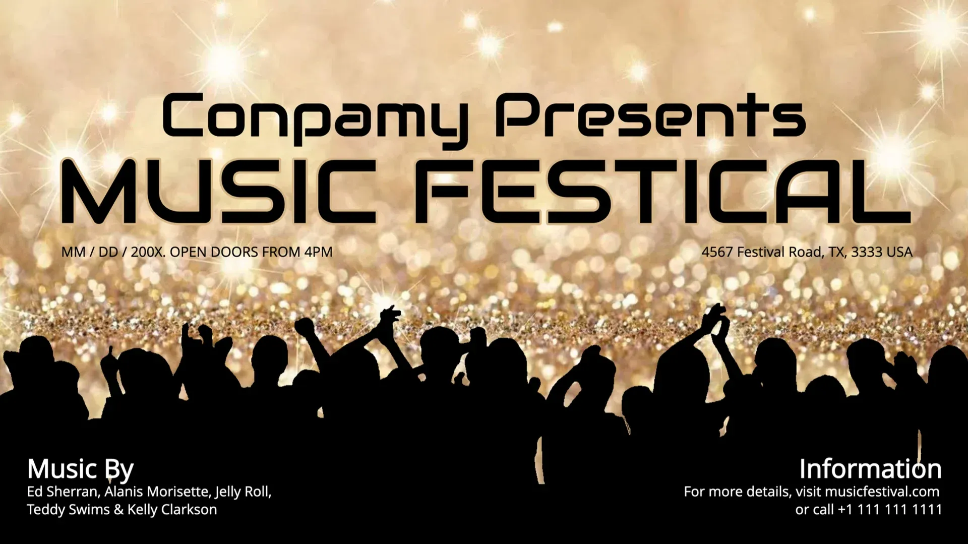 Festival de musique : modèle d’affichage dynamique pour Événements