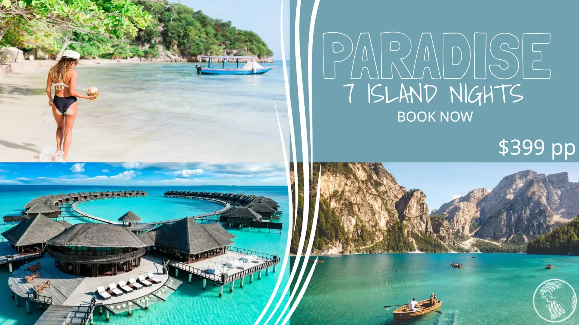 Île paradisiaque : modèle d’affichage dynamique pour Voyages