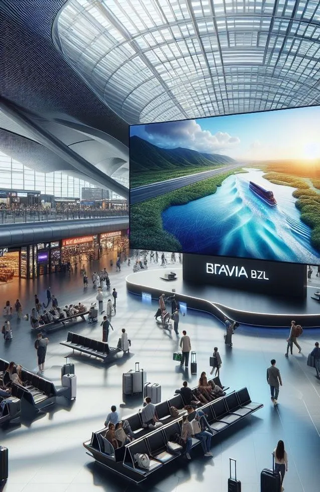 Écran d’affichage Sony BRAVIA BZ35L à l’aéroport