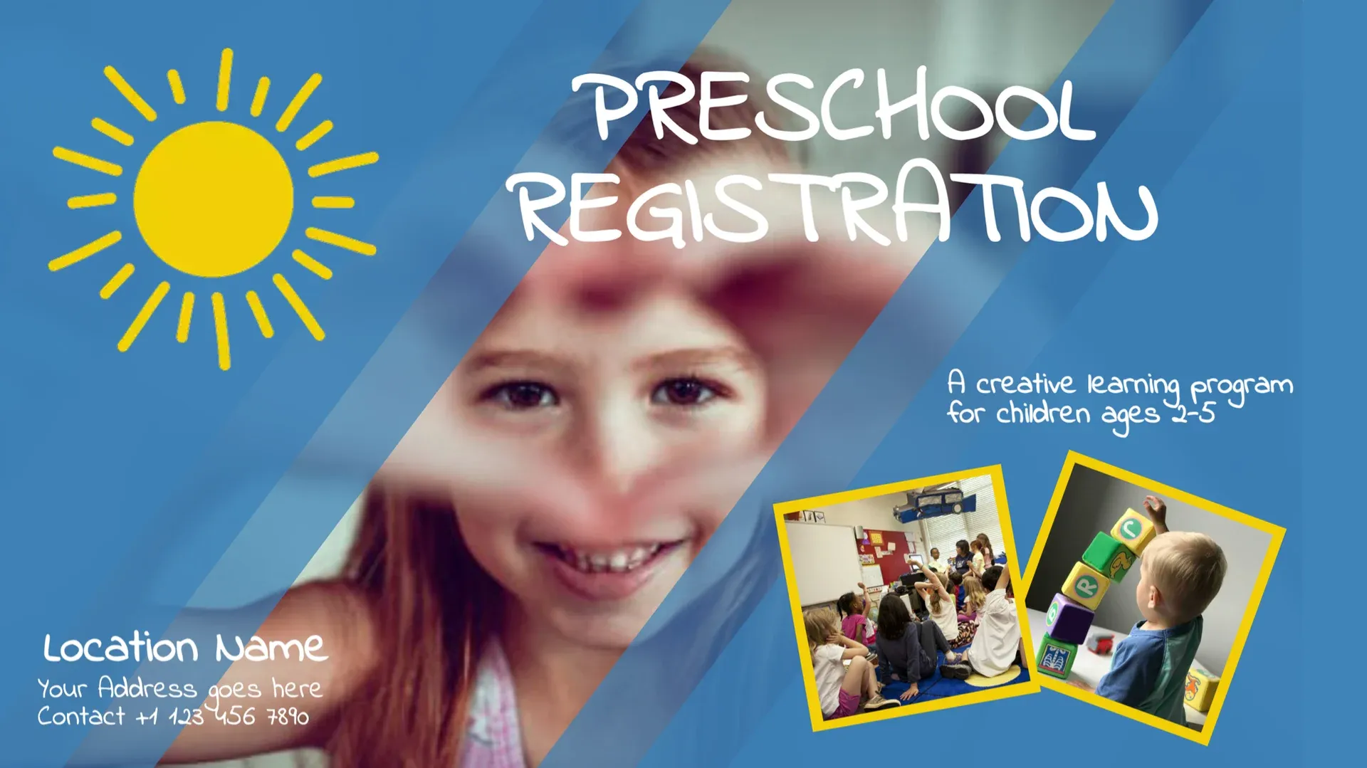 École maternelle : modèle d’affichage dynamique pour Éducation