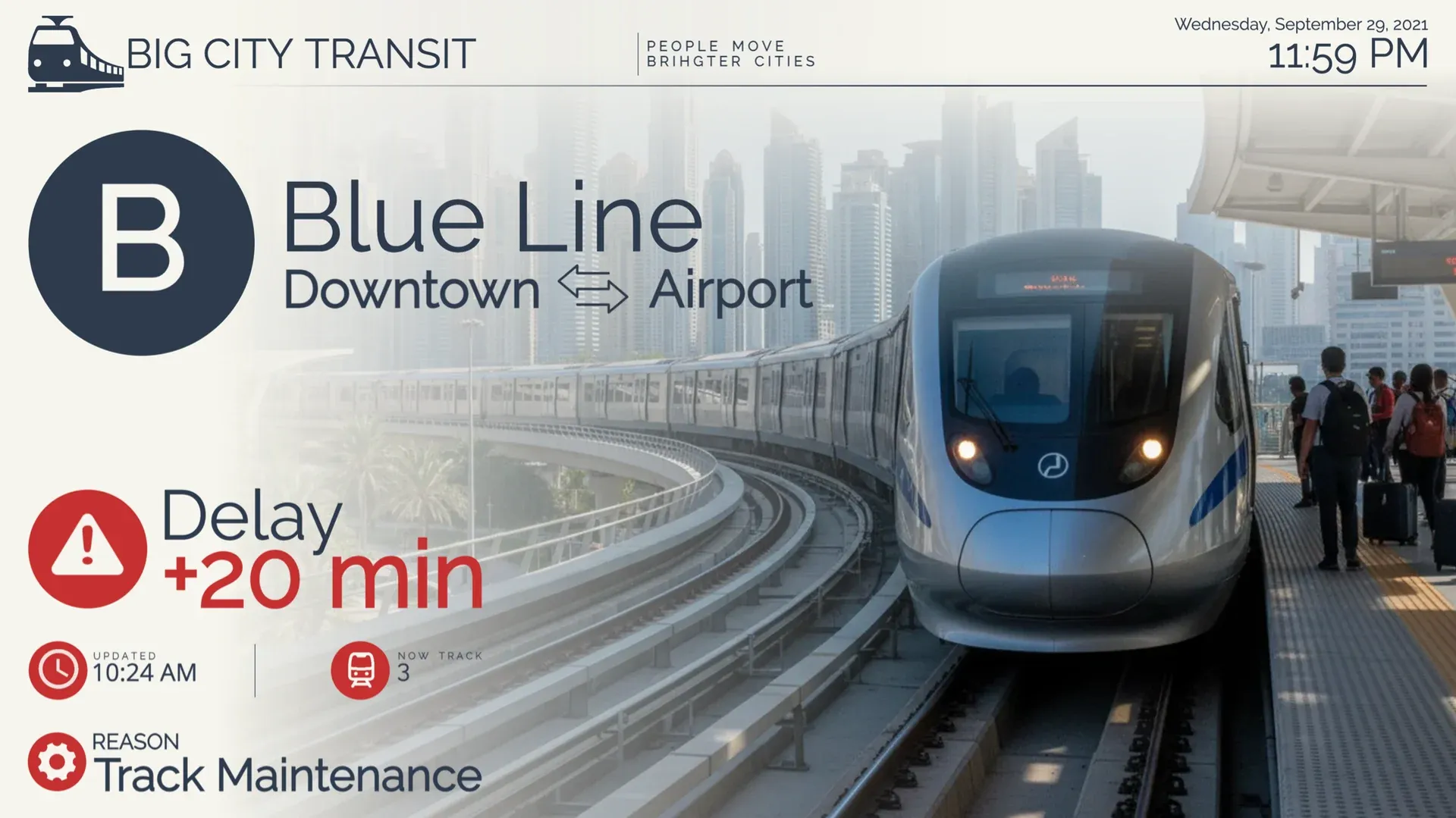 Info trafic : modèle d’affichage dynamique pour Transports
