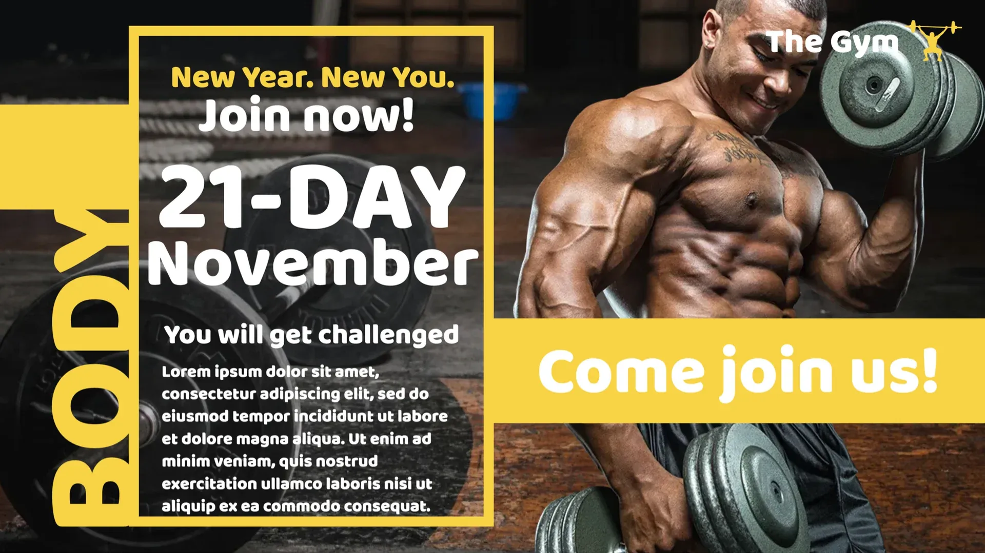 Sculptez votre corps : modèle d’affichage dynamique pour Fitness