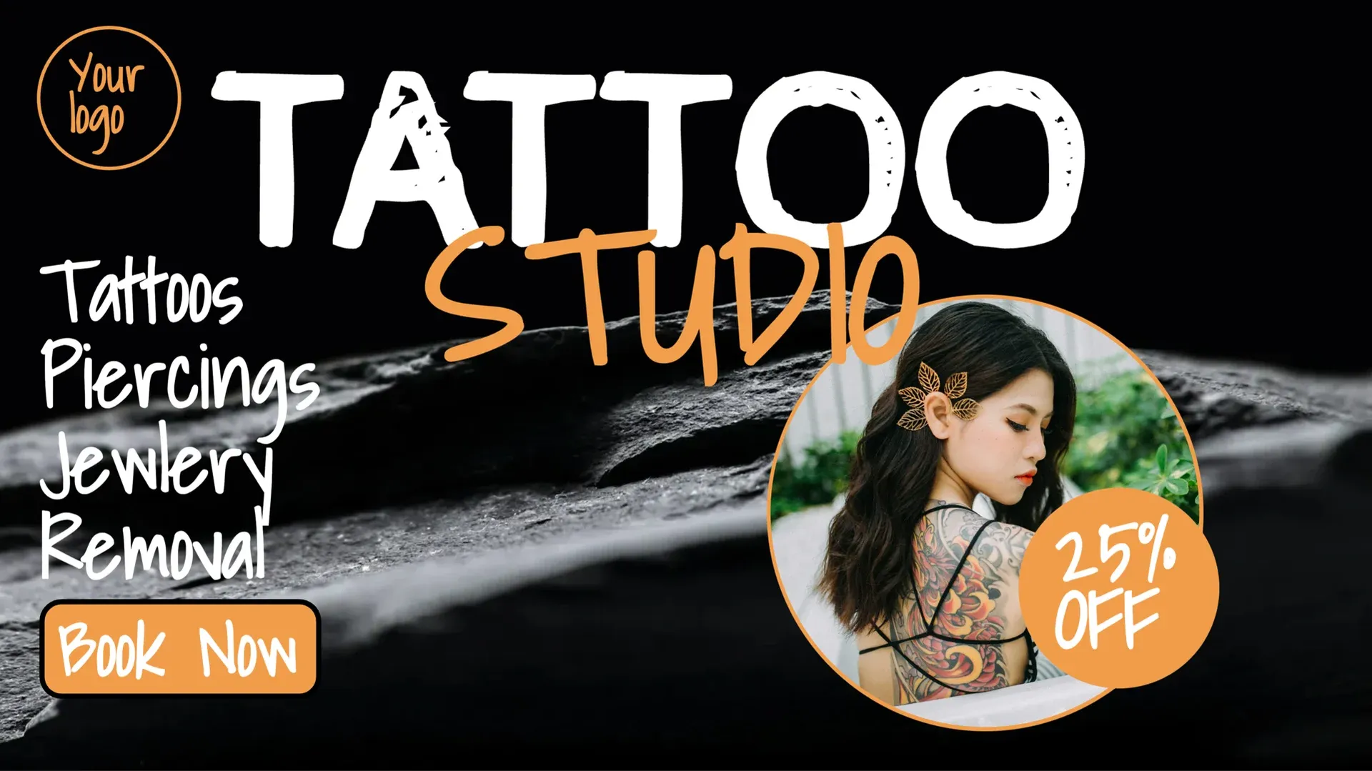 Salon de tatouage : modèle d’affichage dynamique pour Beauté