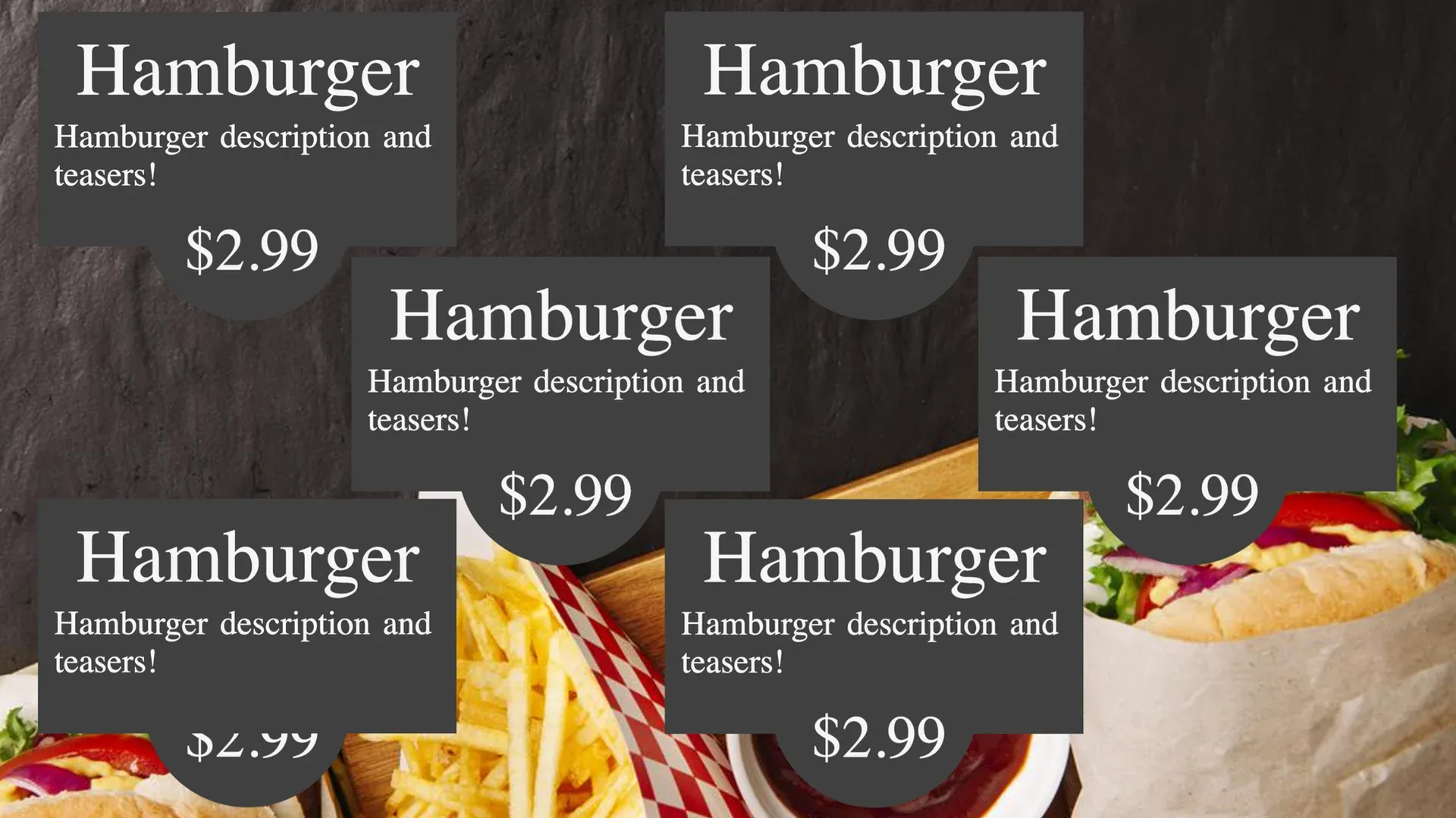 Votre adresse burger : modèle d’affichage dynamique pour Restauration