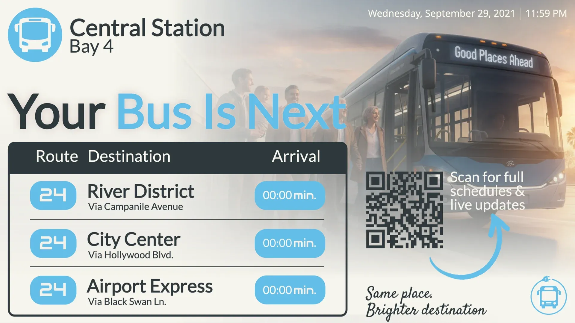 Votre bus arrive : modèle d’affichage dynamique pour Transports